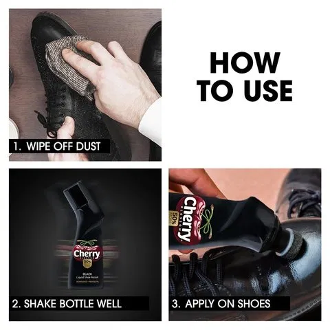 Cherry Blossom Black Liquid Shoe Polish 75ml - photo 4