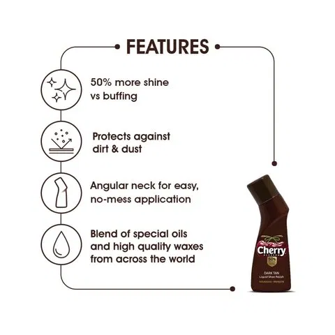 Cherry Blossom Dark Tan Liquid Shoe Polish 75ml - photo 2