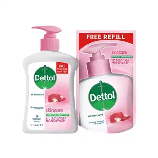 Dettol Handwash Pump, Skincare (Refill Pack Free) 200ml