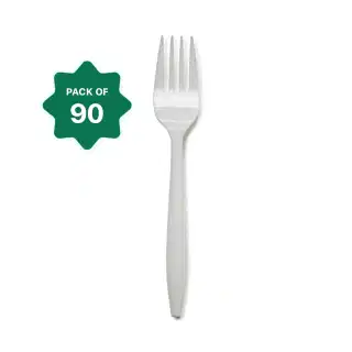 Disposable Plastic Fork Spoon (Kata Chamcha) 90pcs