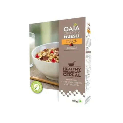 Gaia Crunchy Millet Chocolate & Cranberry Muesli 400g