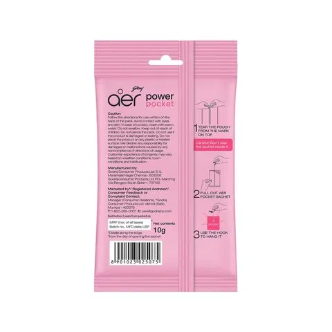 Godrej Aer Power Pocket Fresh Rose Blossomn Air Freshener 10g - photo 4