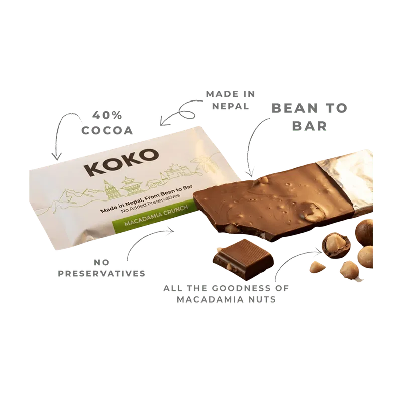 KOKO 70% Macadamia Crunch Chocolate 40g - photo 2