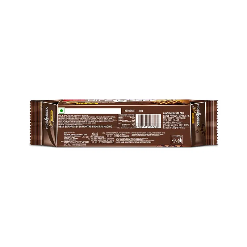 Parle Hide & Seek Caffe Mocha Coffee & Chocolate Chip Cookies 121g - photo 2