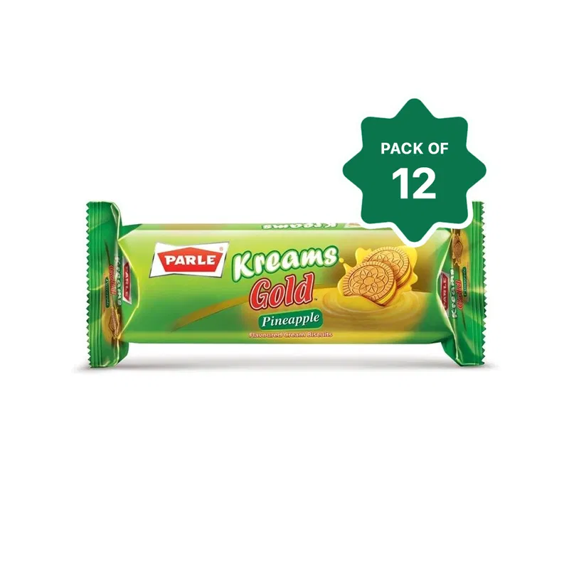 Parle Kreams Gold Pineapple Cookies 12pcs