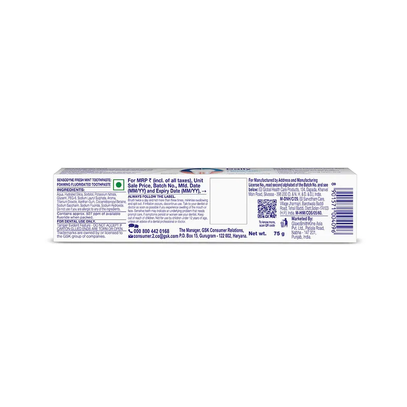 Sensodyne Fresh Mint Sensitive Toothpaste 75g - photo 2