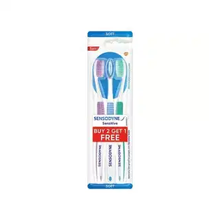 Sensodyne Sensitive Toothbrush With Soft Rounded Bristles - Buy 2 Get 1 Free