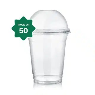 Transparent Plastic Take Away Cups and Lids (50 pcs)
