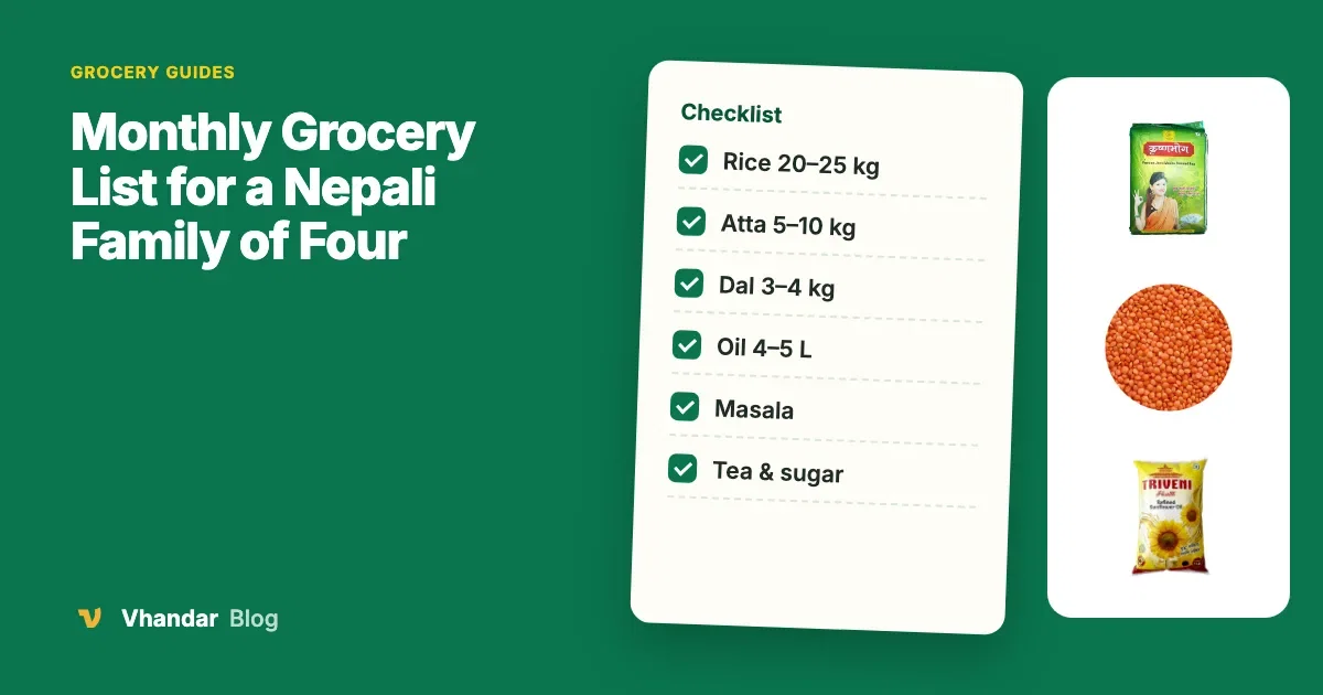Monthly Grocery List for a Nepali Family of Four