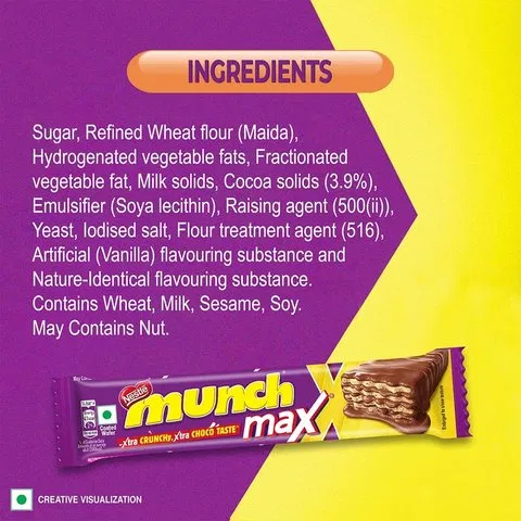 Nestle Munch Max, Coated, Crunchy Wafer Chocolate
