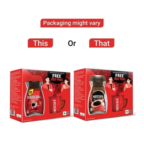 Nescafe Classic Instant Coffee Powder - Free Red Mug