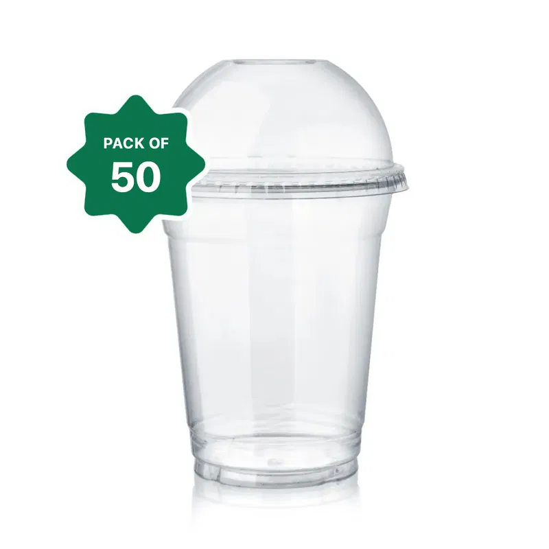 Transparent Plastic Take Away Cups and Lids (50 pcs)