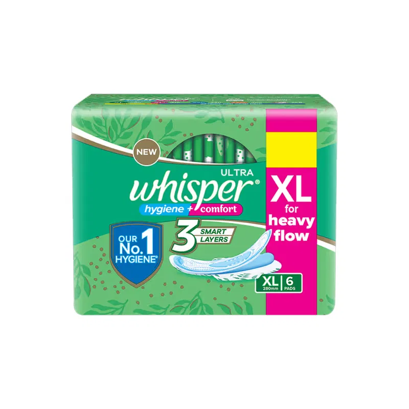 Whisper Ultra Xl Sanitary Pads For Heavy Flow (pack of 6)
