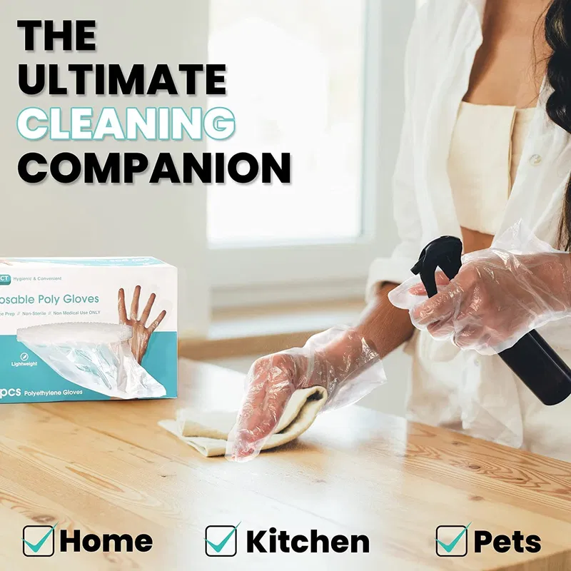 Disposable Transparent Food Safe Clear Plastic Gloves