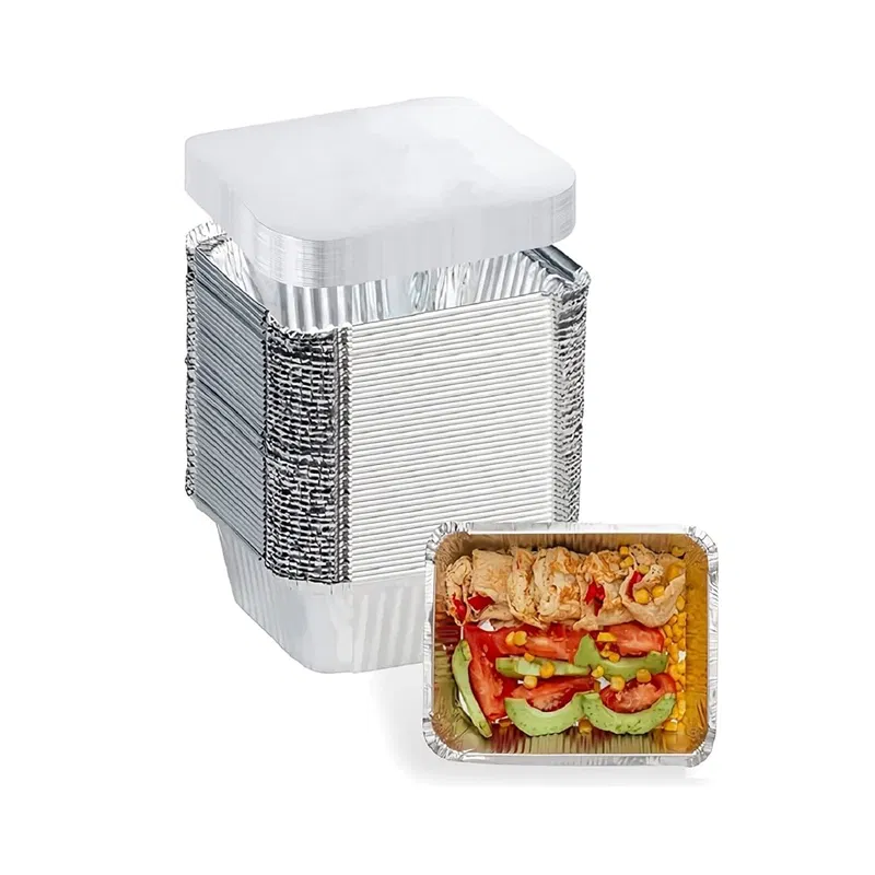 Aluminum Foil Box Pack Container with Lid (450ml)