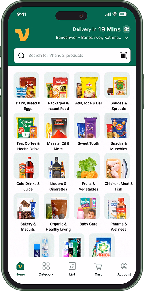 Vhandar App - Grocery Delivery in Nepal
